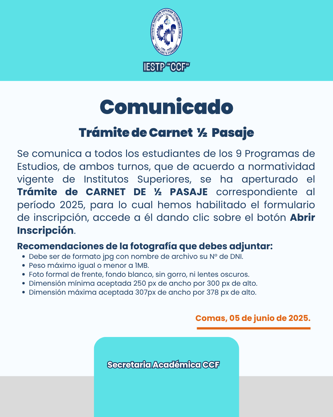 Inicio de clases 2025-I